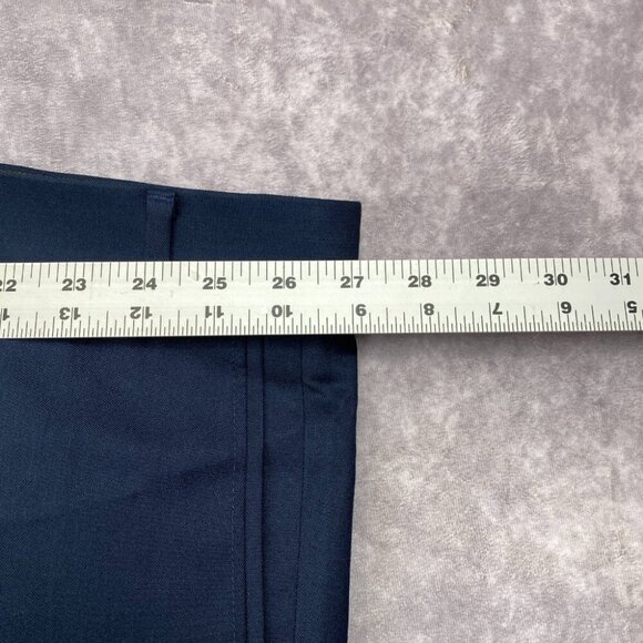 Roundtree Yorke Travel Smart Pants 54x32 Blue Gabardine Classic Fit Flat Front - Picture 5 of 10